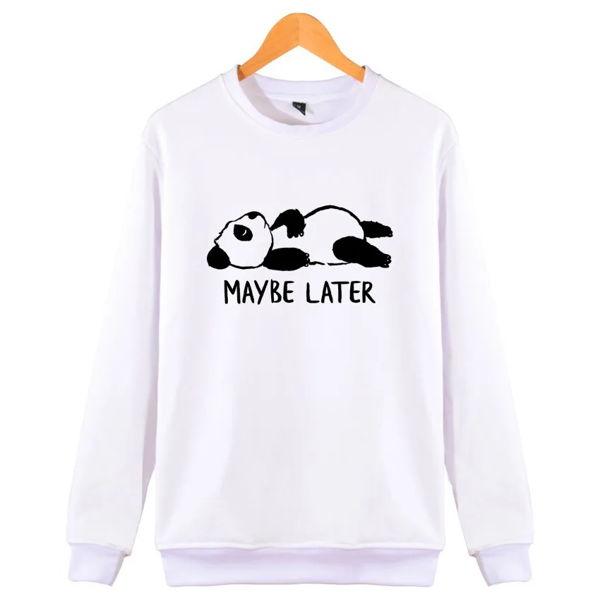 Korean Style Autumn Fashion Female Long Sleeve Sweatshirt Cute Panda Maybe later Harajuku Print Women White Color Coat Funny Top
Korean Style Autumn Fashion Female Long Sleeve Sweatshirt Cute Panda Maybe later Harajuku Print Women White Color Coat Funny Top
