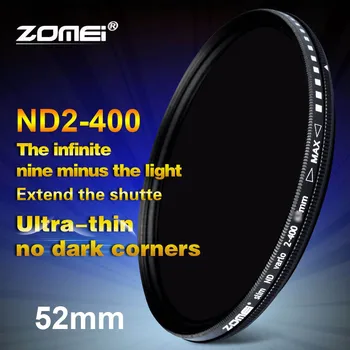 Zomei 52mm Fader Variable ND Filter Adjustable ND2 to ND400 ND2-400 Neutral Density for Canon NIkon Hoya Sony Camera Lens 52 mm
Zomei 52mm Fader Variable ND Filter Adjustable ND2 to ND400 ND2-400 Neutral Density for Canon NIkon Hoya Sony Camera Lens 52 mm