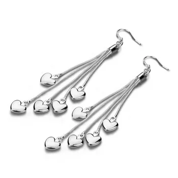 Fashion Elite 925 Sterling Silver Long Tassel Earrings for Women Solid Silver Heart Earrings Charm Lady Silver Jewelry Gift
Fashion Elite 925 Sterling Silver Long Tassel Earrings for Women Solid Silver Heart Earrings Charm Lady Silver Jewelry Gift