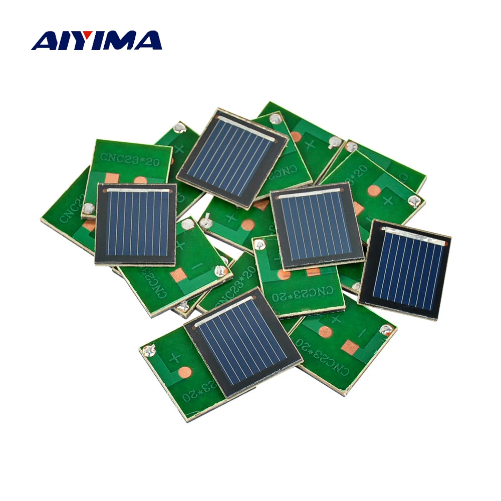AIYIMA 20Pcs 23x20MM Solar Panels 0.5V 80MA Polycrystalline Silicon Sun Solar Cell Diy Sunpower Battery Charger
AIYIMA 20Pcs 23x20MM Solar Panels 0.5V 80MA Polycrystalline Silicon Sun Solar Cell Diy Sunpower Battery Charger