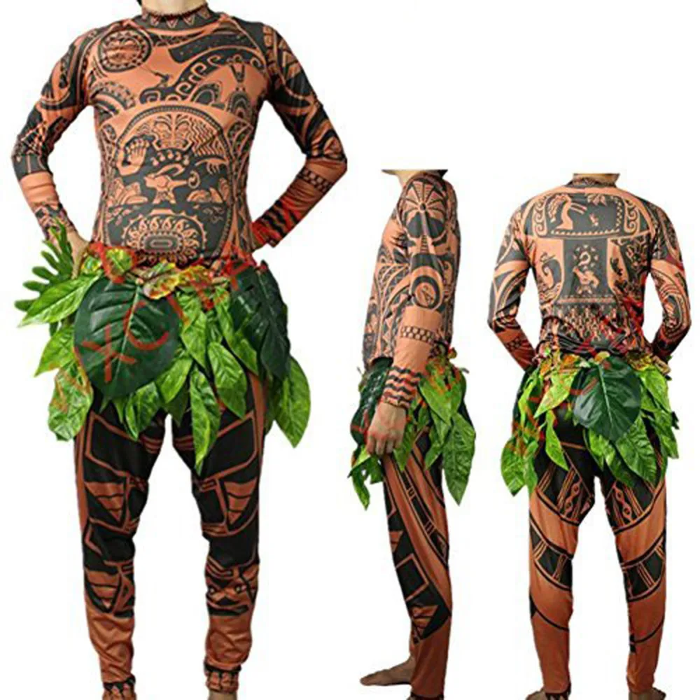 Moana Maui Tattoo T Shirt/Pants Halloween Adult Mens Women Cosplay Costumes with Leaves Decor
Moana Maui Tattoo T Shirt/Pants Halloween Adult Mens Women Cosplay Costumes with Leaves Decor