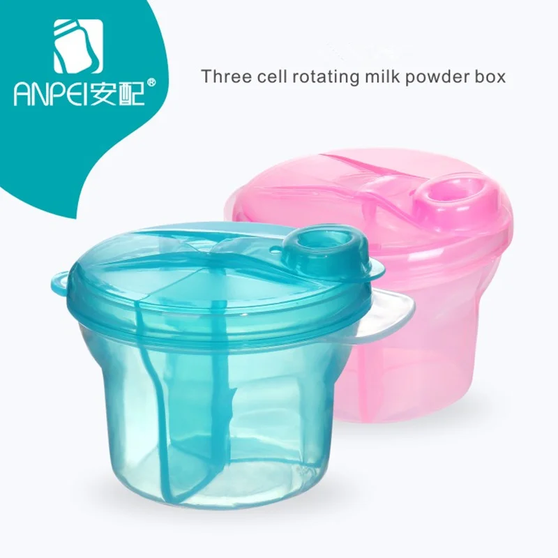 Portable Baby Infant Feeding Rotating Milk Powder box & Food Bottle Container 3 Cells Grid Practical Box Toddler Travel Bottle
Portable Baby Infant Feeding Rotating Milk Powder box & Food Bottle Container 3 Cells Grid Practical Box Toddler Travel Bottle