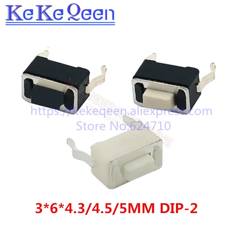 100pcs 3*6*4.3/4.5/5mm Momentary Tactile Push Button Micro Switch 3*6 2 Pin DIP Light Touch Keys Keyboard Switch Accessories
100pcs 3*6*4.3/4.5/5mm Momentary Tactile Push Button Micro Switch 3*6 2 Pin DIP Light Touch Keys Keyboard Switch Accessories