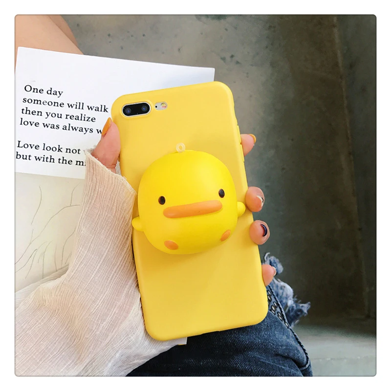 Чехол для телефона с желтой уткой Huawei P8 P9 lite 2017 P10 P20 P30 Pro P smart Plus 2019 разминающий
