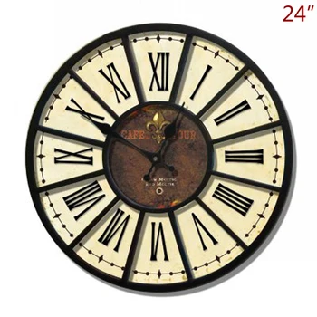 Antique Cream With Black Iron Framed and Roman Numerals Printed Large 24 inches Round MDF Wooden Wall Clock
Antique Cream With Black Iron Framed and Roman Numerals Printed Large 24 inches Round MDF Wooden Wall Clock