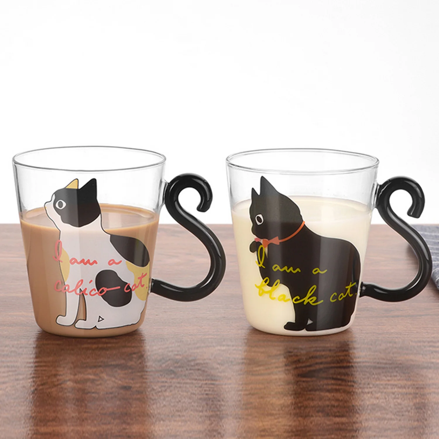Behogar 250ml 8.45oz Cute Cat Pattern Mug Glass Cups with Kitty Tail Shaped Handle for Water Milk Coffee Drink Home Decor
Behogar 250ml 8.45oz Cute Cat Pattern Mug Glass Cups with Kitty Tail Shaped Handle for Water Milk Coffee Drink Home Decor