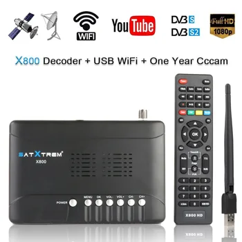 Satxtrem X800 Satellite Receiver HD Decoder+USB WIFI MT7601 DVB-S2/S Digital Satellite Receptor TV Tuner Support Ccam 1080P
Satxtrem X800 Satellite Receiver HD Decoder+USB WIFI MT7601 DVB-S2/S Digital Satellite Receptor TV Tuner Support Ccam 1080P