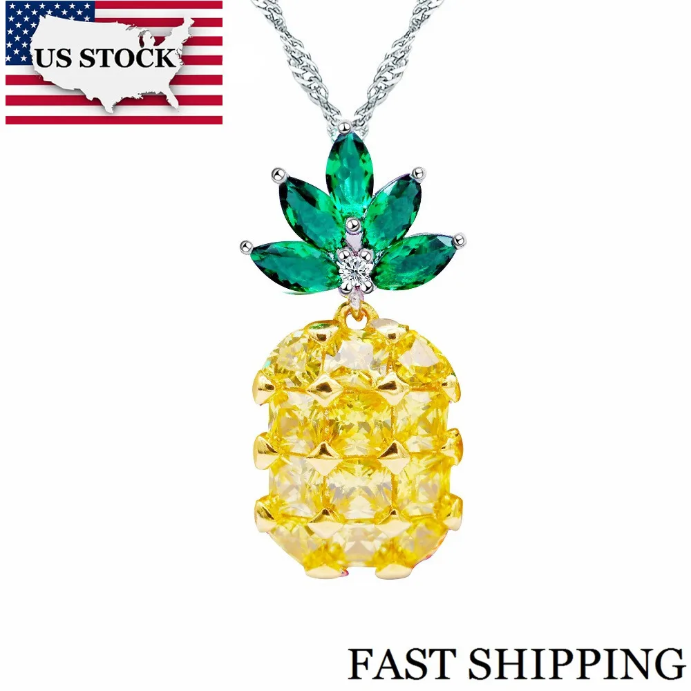 US STOCK Uloveido Cute Pineapple Zircon Necklaces Pendants Necklace Women Suspension Pendant Wedding Jewellery PN001
US STOCK Uloveido Cute Pineapple Zircon Necklaces Pendants Necklace Women Suspension Pendant Wedding Jewellery PN001