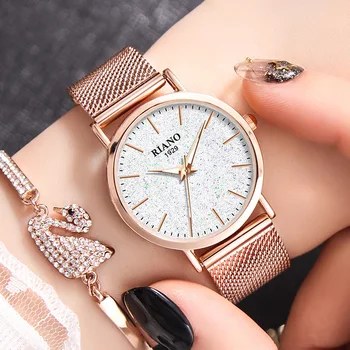 Luxury Rose Gold Watch Women Simple Style Starry Sky Female Wristwatches Steel Mesh Fashion Casual Ladies Clock zegarek damski
Luxury Rose Gold Watch Women Simple Style Starry Sky Female Wristwatches Steel Mesh Fashion Casual Ladies Clock zegarek damski