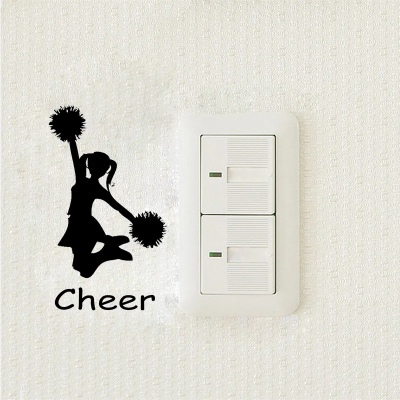 Cheerleader Decal Vinyl Home Decor Quote Switch Sticker Personalized Bedroom Wall Stickers For Kids Rooms A2096
