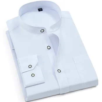 Spring and Autumn New Men's Shirt Men's Gentleman Solid Color Long Sleeve Stand Collar Slim Shirt Men's Business Formal Shirt
Spring and Autumn New Men's Shirt Men's Gentleman Solid Color Long Sleeve Stand Collar Slim Shirt Men's Business Formal Shirt