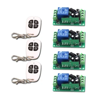 Hot Selling DC9V 12V 24V 1CH RF Wireless Remote Control Switch System 4Buttons 3XTransmitter and 4X Receivers for Smart Home
Hot Selling DC9V 12V 24V 1CH RF Wireless Remote Control Switch System 4Buttons 3XTransmitter and 4X Receivers for Smart Home