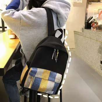 Canvas Shoulder Bag Korean Edition Campus Girls Chequered striped Backpack Simple Student bookbag laptop backpacks
Canvas Shoulder Bag Korean Edition Campus Girls Chequered striped Backpack Simple Student bookbag laptop backpacks
