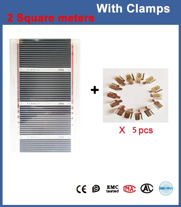 AC220V Infrared Heating Film 2 Square Meters 50 CM*4 M With 5 Pieces Of Clamps (Clips) Heating DIY For Room/Office
AC220V Infrared Heating Film 2 Square Meters 50 CM*4 M With 5 Pieces Of Clamps (Clips) Heating DIY For Room/Office