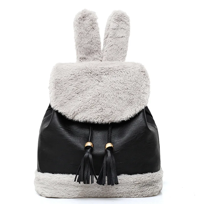 Women Winter Leather Backpack Girls Cute Rabbit Fur Tassel Backpack Lovely School Bags Backpacks sirt cantasi mochila feminina
Women Winter Leather Backpack Girls Cute Rabbit Fur Tassel Backpack Lovely School Bags Backpacks sirt cantasi mochila feminina
