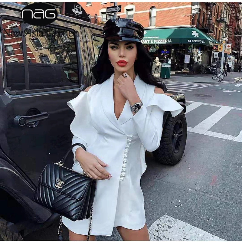 NewAsia Elegant Ruffle Blazer Dress Women 2019 Autumn New Sexy White Party Dress Mini Cut Out Single Breasted Blazer Feminino
NewAsia Elegant Ruffle Blazer Dress Women 2019 Autumn New Sexy White Party Dress Mini Cut Out Single Breasted Blazer Feminino