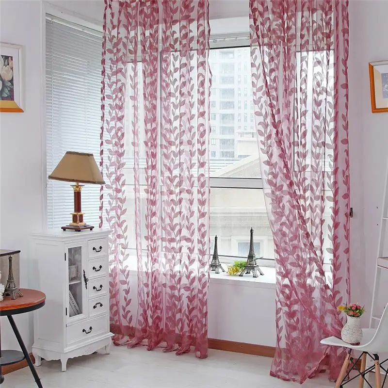 Romantic Sheer Leaf Printed Door Window Curtain Tulle Scarf Drape Voile Valances Simple Style Living Room Bedroom Decoration
Romantic Sheer Leaf Printed Door Window Curtain Tulle Scarf Drape Voile Valances Simple Style Living Room Bedroom Decoration