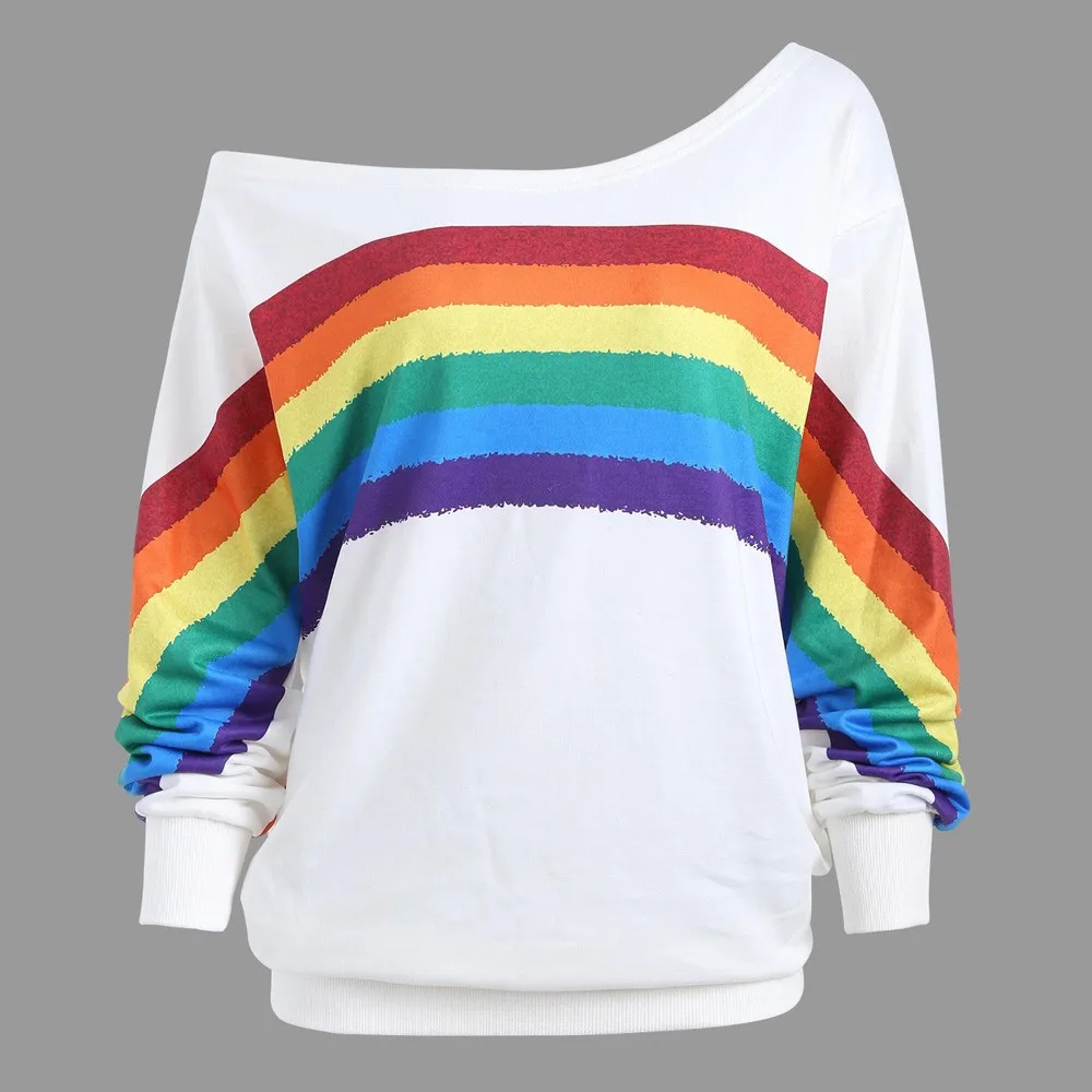 Women Sexy Autumn Hoodies 2019 Long Sleeve Rainbow Print Pullover Tops Cold Shouldr Sweatshirt Harajuku Sudadera Mujer Moletom
Women Sexy Autumn Hoodies 2019 Long Sleeve Rainbow Print Pullover Tops Cold Shouldr Sweatshirt Harajuku Sudadera Mujer Moletom