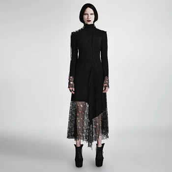 Steampunk Dark Stand Collar Long Sleeve Casual Dress Punk Gothic Bodycon Slim Black Women Asymmetric Mesh Stiching Dress
Steampunk Dark Stand Collar Long Sleeve Casual Dress Punk Gothic Bodycon Slim Black Women Asymmetric Mesh Stiching Dress