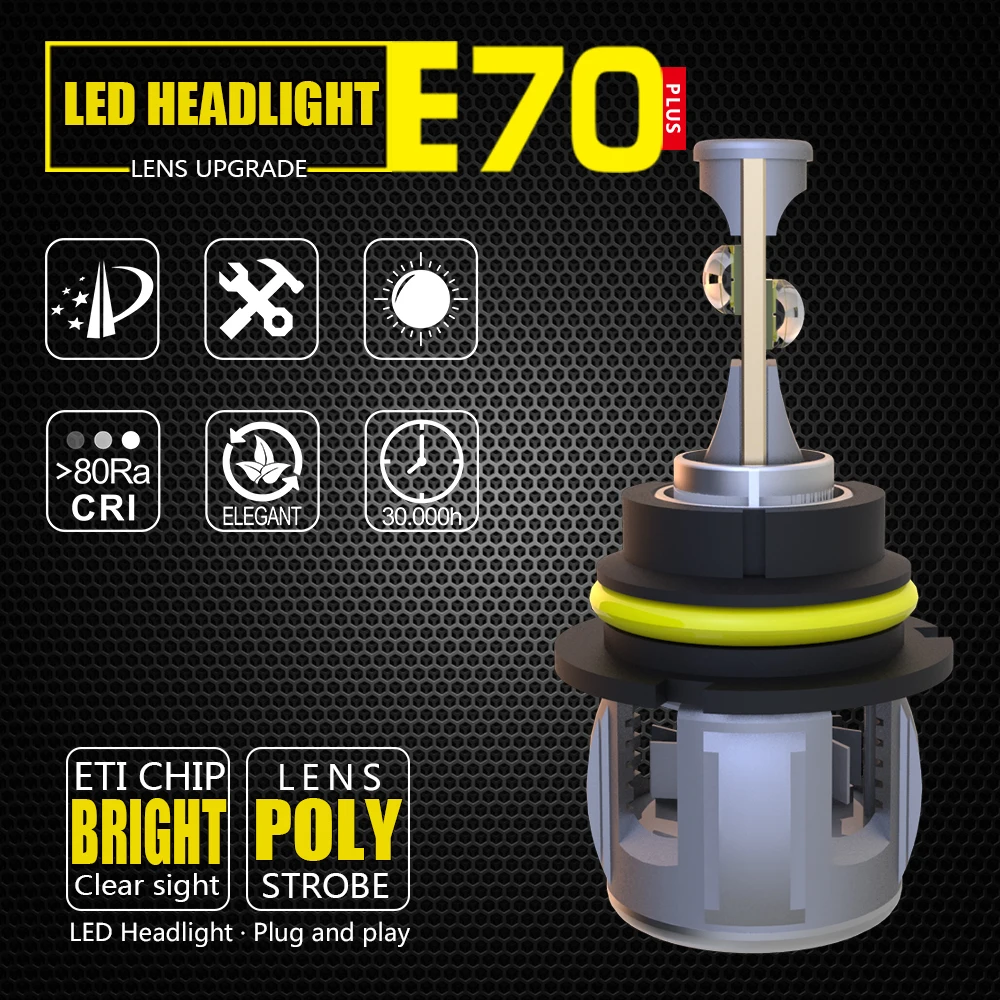 Super Bright LOAUT XP70 ETI CSP Chips 9004 Car LED Headlight Bulbs High Low Beam 50W 8000LM 6000K 24V 100% Canbus Most of Car
Super Bright LOAUT XP70 ETI CSP Chips 9004 Car LED Headlight Bulbs High Low Beam 50W 8000LM 6000K 24V 100% Canbus Most of Car