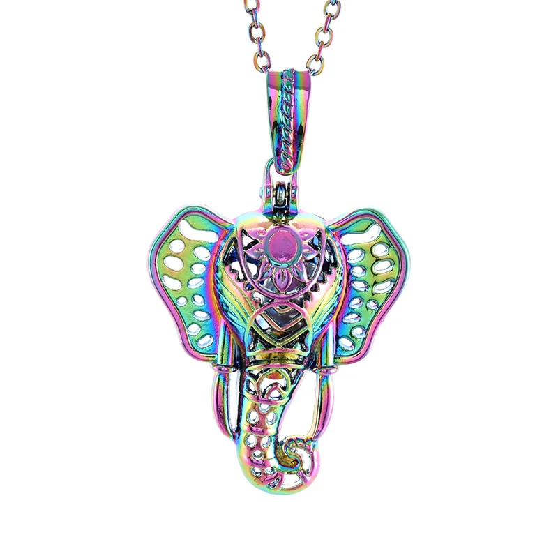 Elephant Rainbow Color Pearl Cage Pendant Necklace Aromatherapy Essential Oil Diffusion Box Fashion Jewelry Gift 3 Pearls SC481
Elephant Rainbow Color Pearl Cage Pendant Necklace Aromatherapy Essential Oil Diffusion Box Fashion Jewelry Gift 3 Pearls SC481