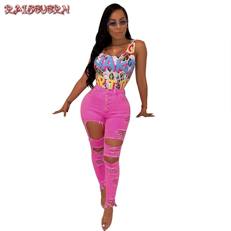 RAISEVERN Lady Sexy Slim Hole Denim Trousers High Waist Skinny Button Women Long Pencil Pant Solid Color Fashion Streetwear Pant
RAISEVERN Lady Sexy Slim Hole Denim Trousers High Waist Skinny Button Women Long Pencil Pant Solid Color Fashion Streetwear Pant