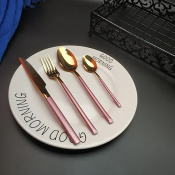 Best 4pcs Cavalier Pink Gold Dinnerware Cutlery 304 Stainless steel Knife Fork Tablespoon Food Tableware Flatware Kitchen Set
Best 4pcs Cavalier Pink Gold Dinnerware Cutlery 304 Stainless steel Knife Fork Tablespoon Food Tableware Flatware Kitchen Set