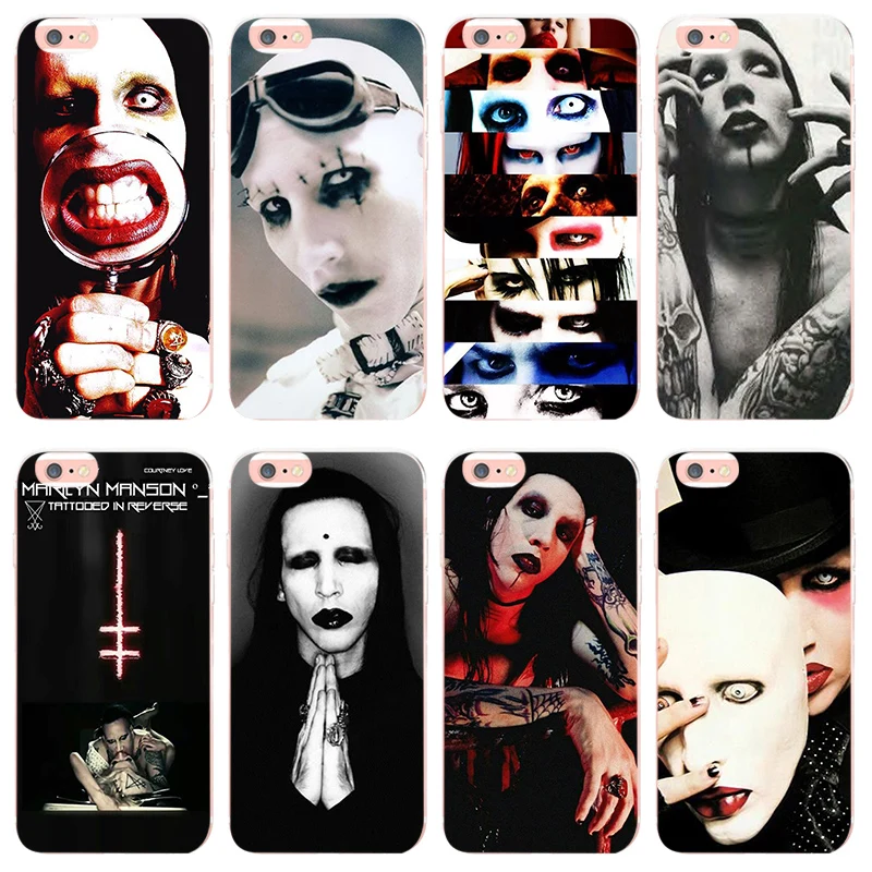 Marilyn Manson для iphone X XS XR XSMax 5 5s SE чехол из ТПУ прозрачный 6 6s 6plus 6splus 12 mini 12proMax|Бамперы| |