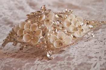 bridal applique with handmade 3D flower for bridal headpiece, bridal sash, rhinestone and handmade rosette applique
bridal applique with handmade 3D flower for bridal headpiece, bridal sash, rhinestone and handmade rosette applique