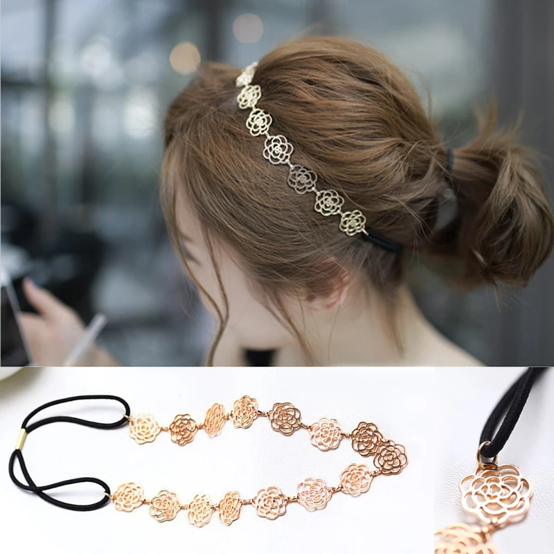 Womens Tiara Elegant Metal Chain Jewelry Rose Flower Elastic Headband Wedding Hair Accessories HW-0001
Womens Tiara Elegant Metal Chain Jewelry Rose Flower Elastic Headband Wedding Hair Accessories HW-0001