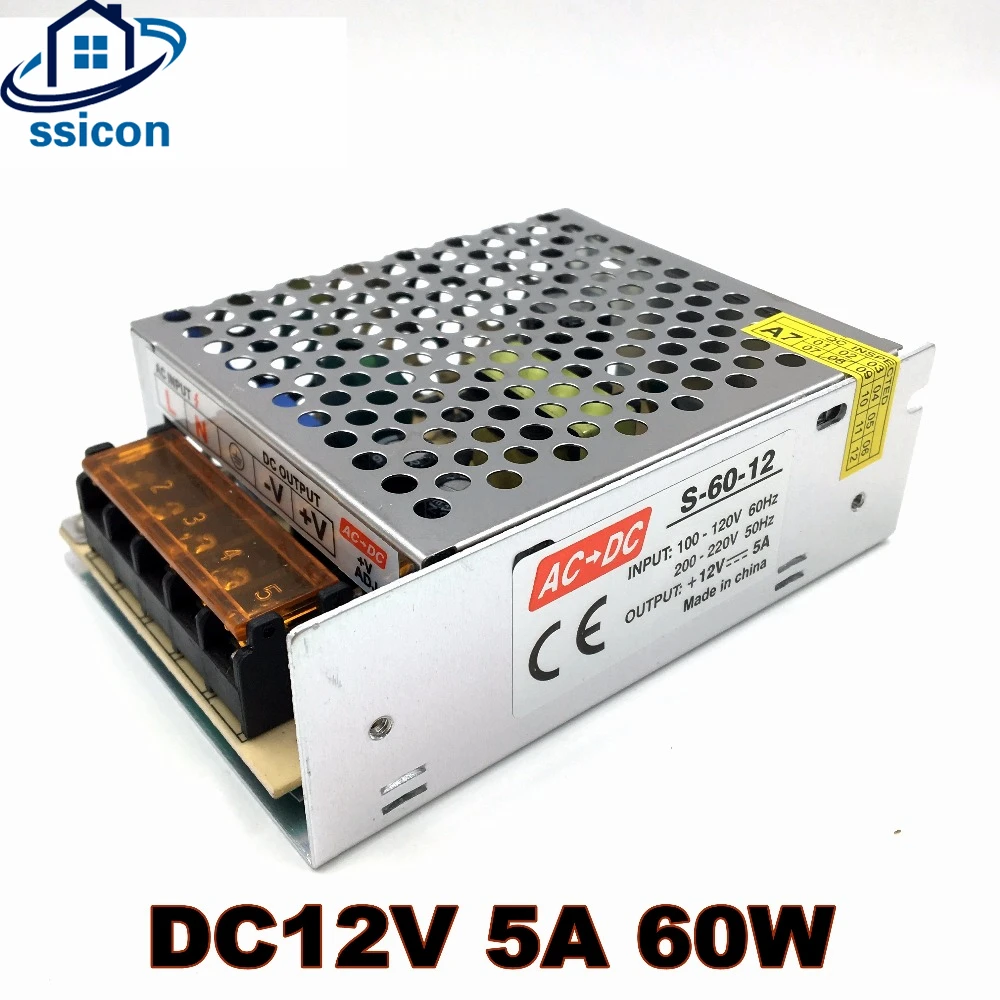 SSICON DC12V 5A 60W Power Adapter Switching Power Supply Transformer AC 100V-220V Input For CCTV Camera DVR
SSICON DC12V 5A 60W Power Adapter Switching Power Supply Transformer AC 100V-220V Input For CCTV Camera DVR