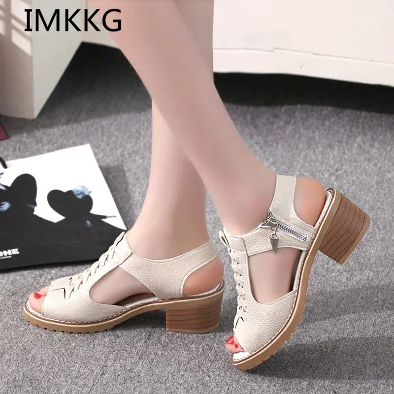 IMKKG 2017 New Vintage Elegant Women's Sandals Summer Style Peep Toe Cross Tied Side Zip Design Mid Square Heel Shoes Woman S232
IMKKG 2017 New Vintage Elegant Women's Sandals Summer Style Peep Toe Cross Tied Side Zip Design Mid Square Heel Shoes Woman S232