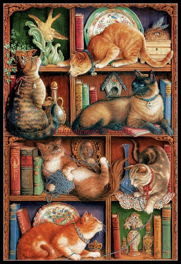 Needlework for embroidery DIY DMC High Quality - Counted Cross Stitch Kits 14 ct Oil painting - Feline Bookcase
Needlework for embroidery DIY DMC High Quality - Counted Cross Stitch Kits 14 ct Oil painting - Feline Bookcase