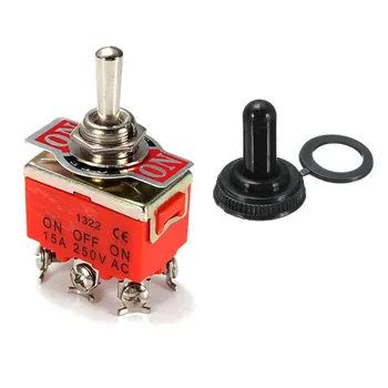 1Pc 15A 250V AC DPDT 6 pin 3 Position ON-OFF-ON Toggle Switch with Waterproof Cap Lowest Price
1Pc 15A 250V AC DPDT 6 pin 3 Position ON-OFF-ON Toggle Switch with Waterproof Cap Lowest Price