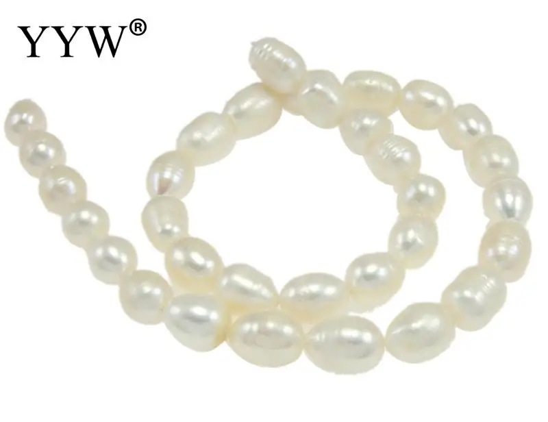 

YYW High Quality 9-10mm 100% Natural Freshwater Pearl Beads white Rice Pearl Loose Beads DIY Necklace Bracelat Jewelry Making