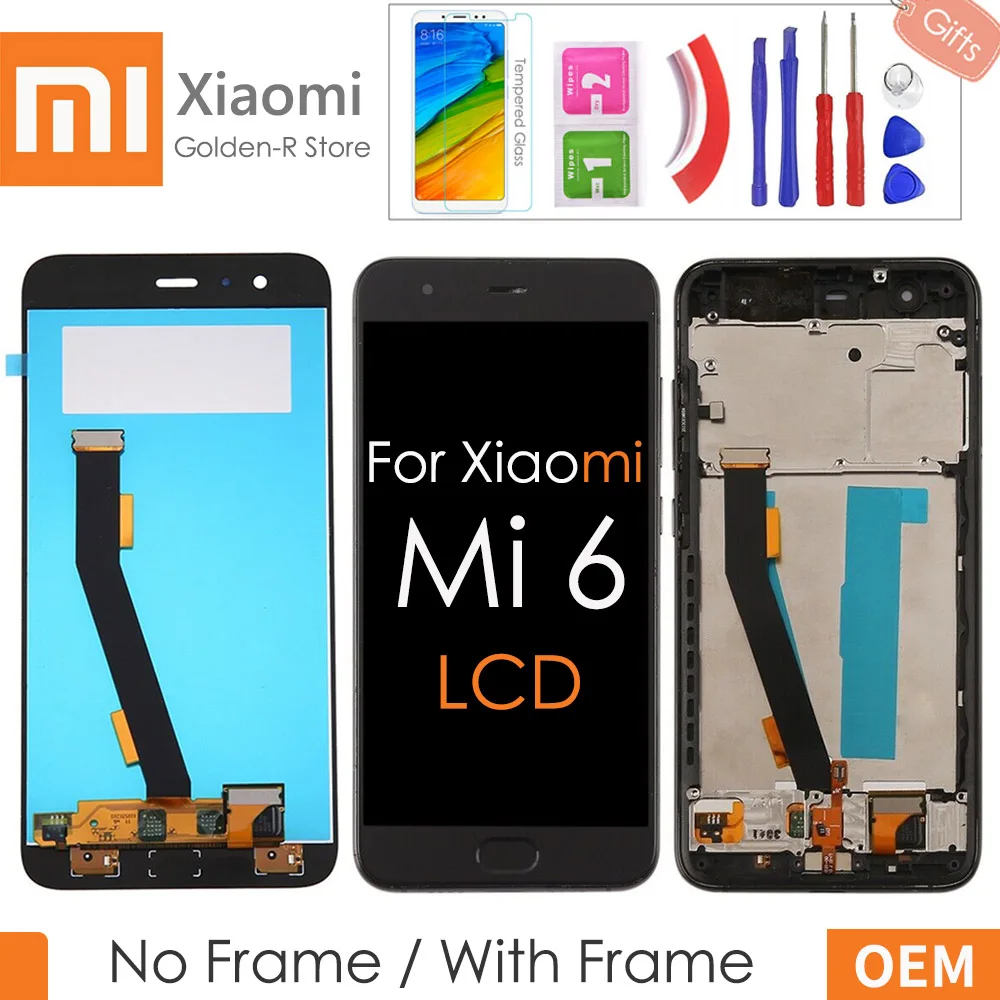 5.15" Original For XIAOMI Mi6 LCD Display Touch Screen with Frame Digitizer Fingerprint Sensor For Xiaomi Mi 6 LCD Display +Gift
5.15" Original For XIAOMI Mi6 LCD Display Touch Screen with Frame Digitizer Fingerprint Sensor For Xiaomi Mi 6 LCD Display +Gift
