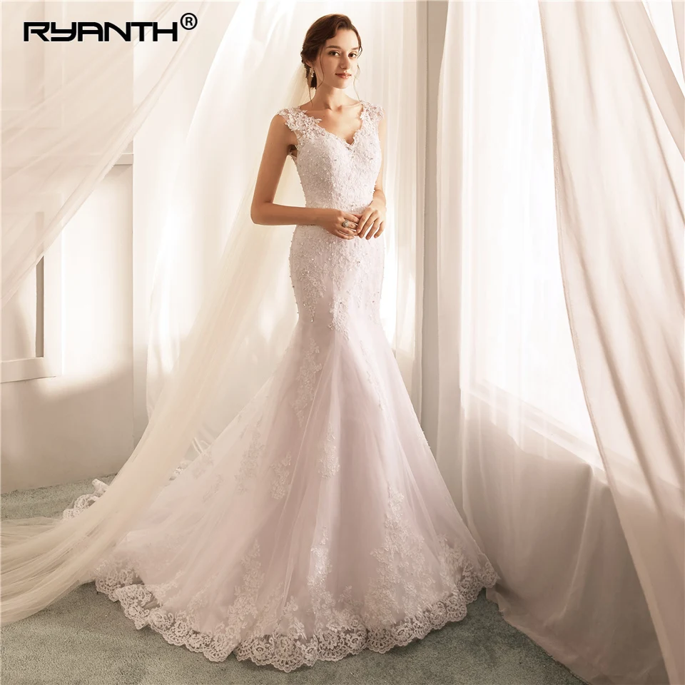 Sexy V Neck Vestido De Noiva 2019 Vintage Custom Made Lace Mermaid Wedding Dress Cheap Robe de Mariage Boho Bridal Gowns
Sexy V Neck Vestido De Noiva 2019 Vintage Custom Made Lace Mermaid Wedding Dress Cheap Robe de Mariage Boho Bridal Gowns