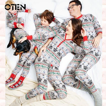 OTEN Autumn 2018 Fashion Christmas family pajamas Night Sleepwear long sleeve Two piece set cartoon printed New Year's pajamas
OTEN Autumn 2018 Fashion Christmas family pajamas Night Sleepwear long sleeve Two piece set cartoon printed New Year's pajamas