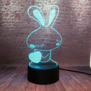 Luminous 3D Illusion Nightlight Colorful Flash Lighting Flash Decor Lovely Rabbit Animal Figure Model Toys Party Supplier
Luminous 3D Illusion Nightlight Colorful Flash Lighting Flash Decor Lovely Rabbit Animal Figure Model Toys Party Supplier