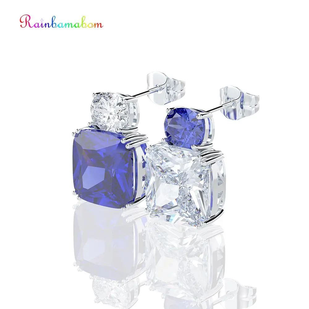 Rainbamabom Trendy 925 Solid Sterling Silver Created Moissanite Sapphire Gemstone Diamonds Earrings Ear Studs Jewelry Wholesale
Rainbamabom Trendy 925 Solid Sterling Silver Created Moissanite Sapphire Gemstone Diamonds Earrings Ear Studs Jewelry Wholesale