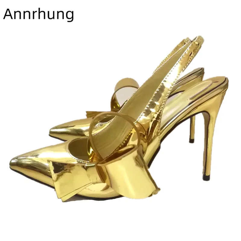 Gold Mirror Patent Leather Sandals Side Bowknot High Heels Sexy Pointed Toe Back Strap Party Heels Silver Sandalias Mujer 2019
Gold Mirror Patent Leather Sandals Side Bowknot High Heels Sexy Pointed Toe Back Strap Party Heels Silver Sandalias Mujer 2019