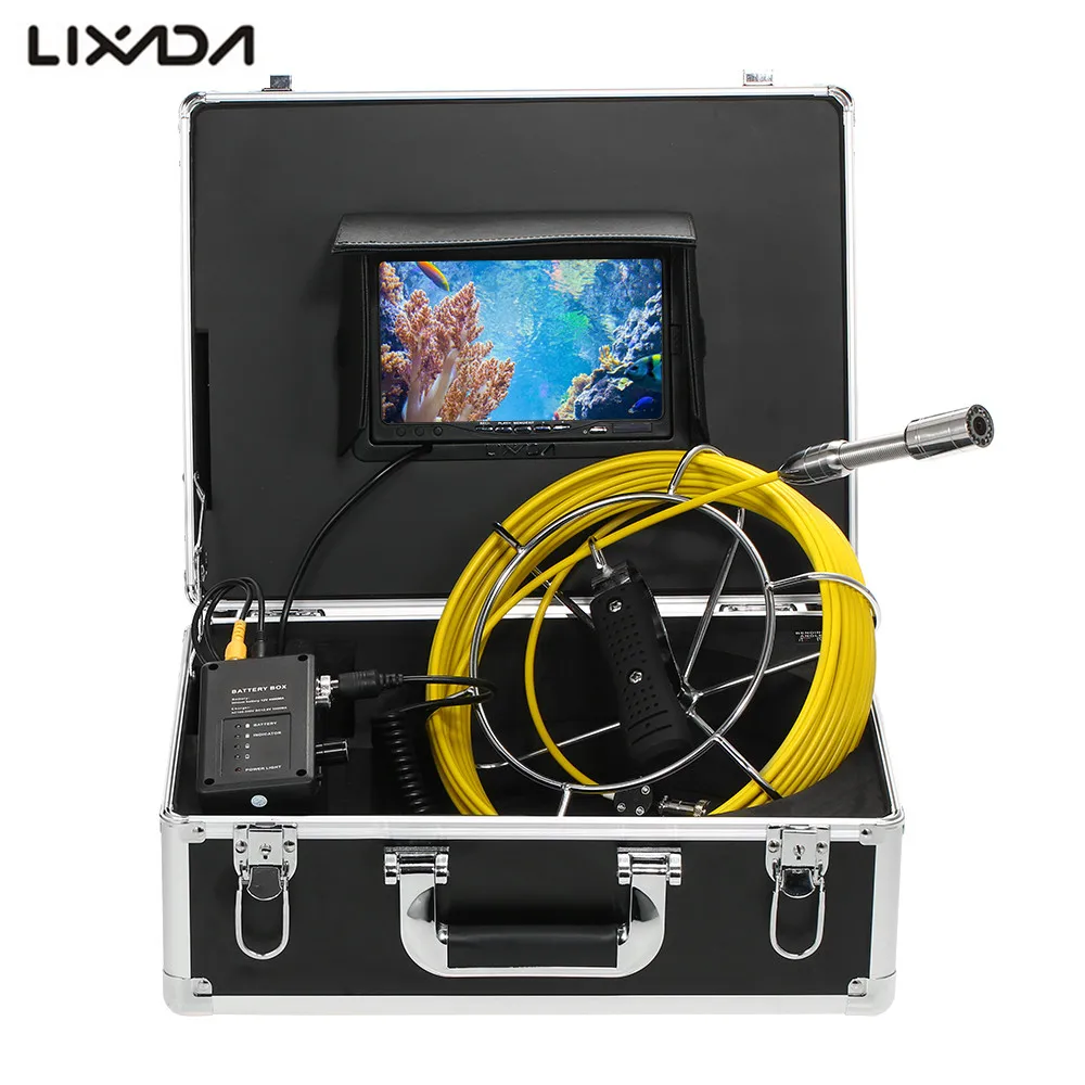 Lixada 20M Drain Pipe Sewer Inspection Fish Camera 7" LCD Monitor 12 LEDs Night Vision IP68 Industrial Inspection System
Lixada 20M Drain Pipe Sewer Inspection Fish Camera 7" LCD Monitor 12 LEDs Night Vision IP68 Industrial Inspection System