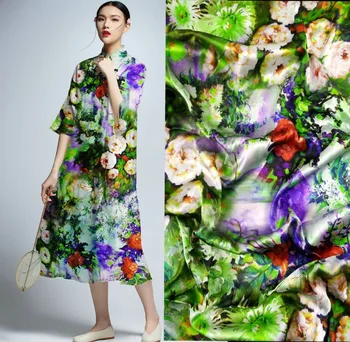 Telas New Fashion Hot sale Pale green flowers print 19MM Elastic satin silk fabric Beautiful Lady Dress Fabric Factory Wholesale
Telas New Fashion Hot sale Pale green flowers print 19MM Elastic satin silk fabric Beautiful Lady Dress Fabric Factory Wholesale