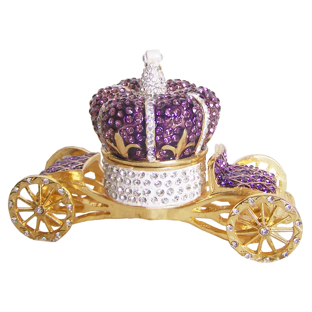 Crown Carriage Wedding Engagement Ring Box Bejeweled Trinket Box Unique Vintage Decor Collectible Gifts for Her
Crown Carriage Wedding Engagement Ring Box Bejeweled Trinket Box Unique Vintage Decor Collectible Gifts for Her