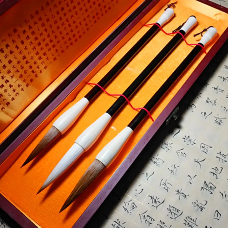 

3pcs/set TOP Chinese Calligraphy Brushes pen set Weasel hair mixed hair brushes for painting calligraphy Artist supply