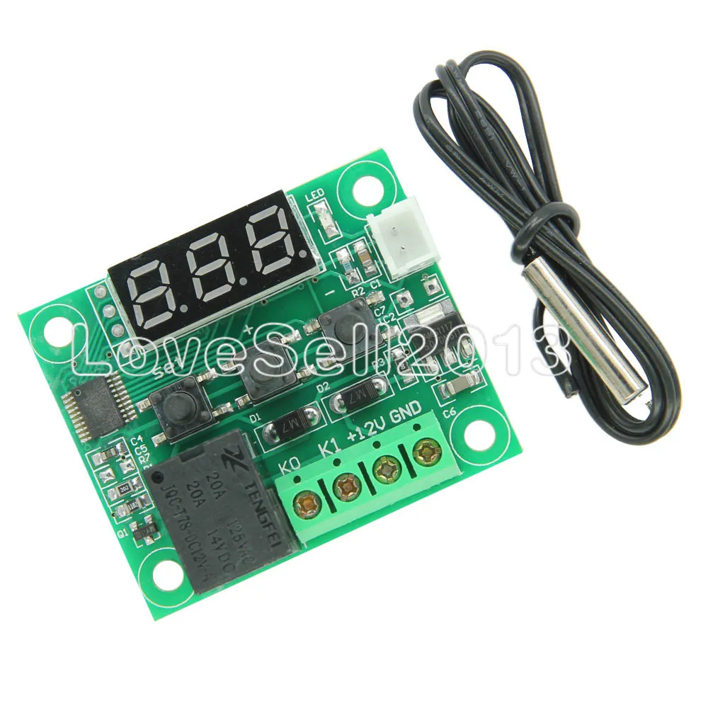2PCS W1209 Digital LED DC 12V Heat Cool Temp Thermostat Temperature Control Switch Module On/Off Controller Board + NTC Sensor
2PCS W1209 Digital LED DC 12V Heat Cool Temp Thermostat Temperature Control Switch Module On/Off Controller Board + NTC Sensor
