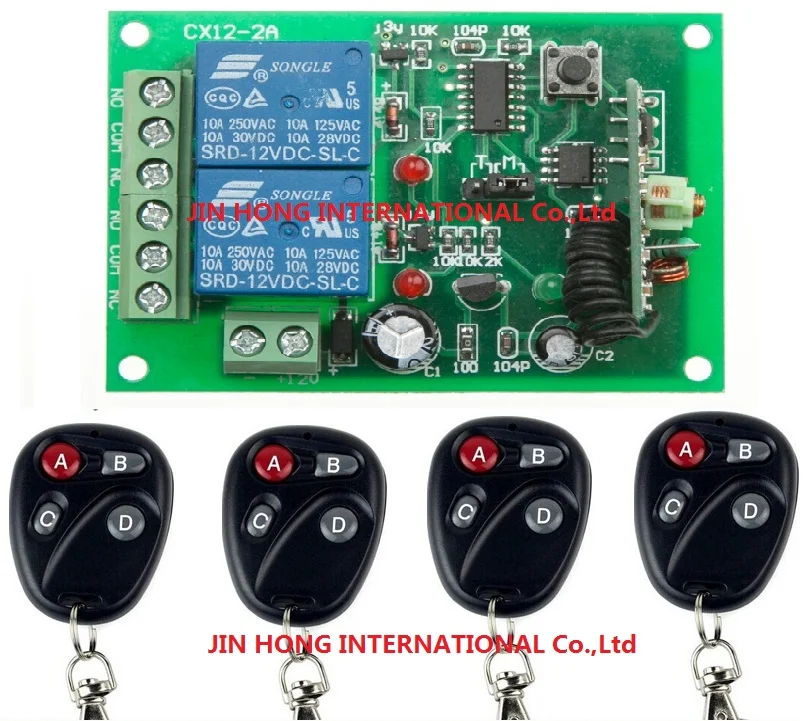 Free Shipping New DC 12V 2CH RF Wireless Remote Control Switch System,4pcs Transmitter + 1 pcs Receiver,315 or 433 MHZ
Free Shipping New DC 12V 2CH RF Wireless Remote Control Switch System,4pcs Transmitter + 1 pcs Receiver,315 or 433 MHZ