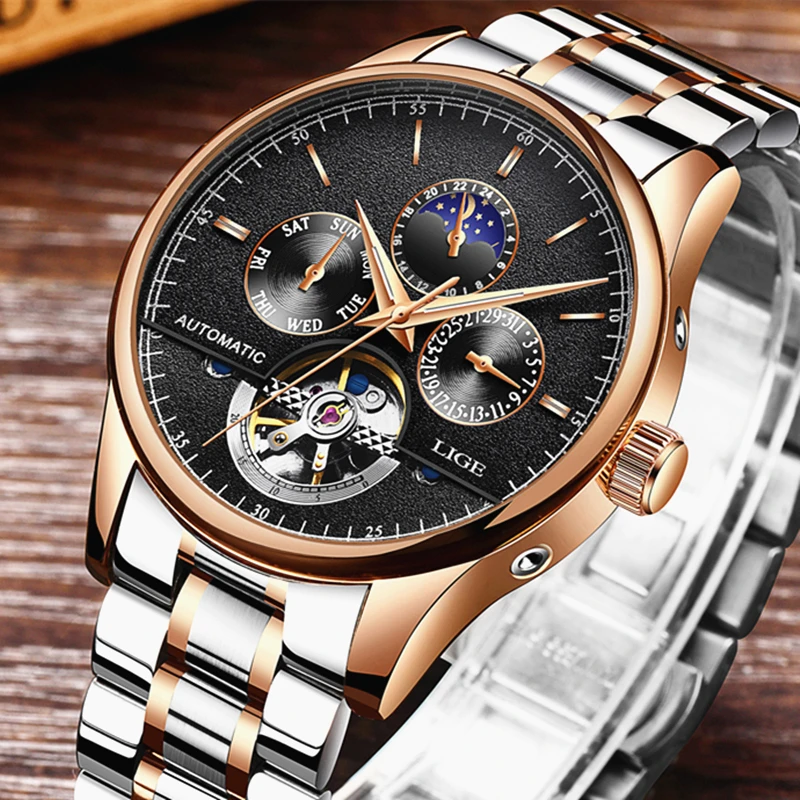 New LIGE Brand Watch Men Top Luxury Automatic Mechanical Watch Men Stainless Steel Clock Business Watches Relogio Masculino+box
New LIGE Brand Watch Men Top Luxury Automatic Mechanical Watch Men Stainless Steel Clock Business Watches Relogio Masculino+box