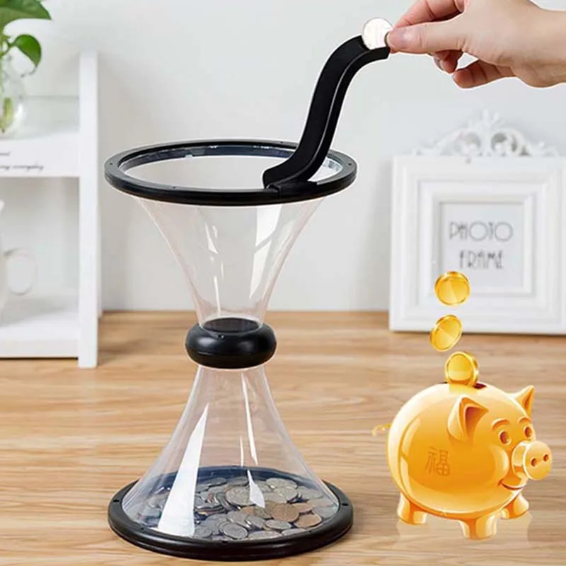 Gravity Rotating Cyclone Piggy Bank Transparent PVC Decompression Vortex Coin Box Toy Funnel Saving Money Cash Machine As Gifts
Gravity Rotating Cyclone Piggy Bank Transparent PVC Decompression Vortex Coin Box Toy Funnel Saving Money Cash Machine As Gifts