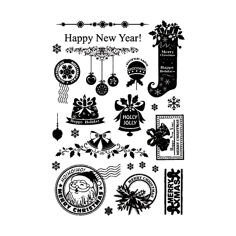 Happy New Year Merry Christmas Rubber Stamps Silicone Seals for Scrapbooking DIY Photo Album Embossing Folder Paper Template
Happy New Year Merry Christmas Rubber Stamps Silicone Seals for Scrapbooking DIY Photo Album Embossing Folder Paper Template